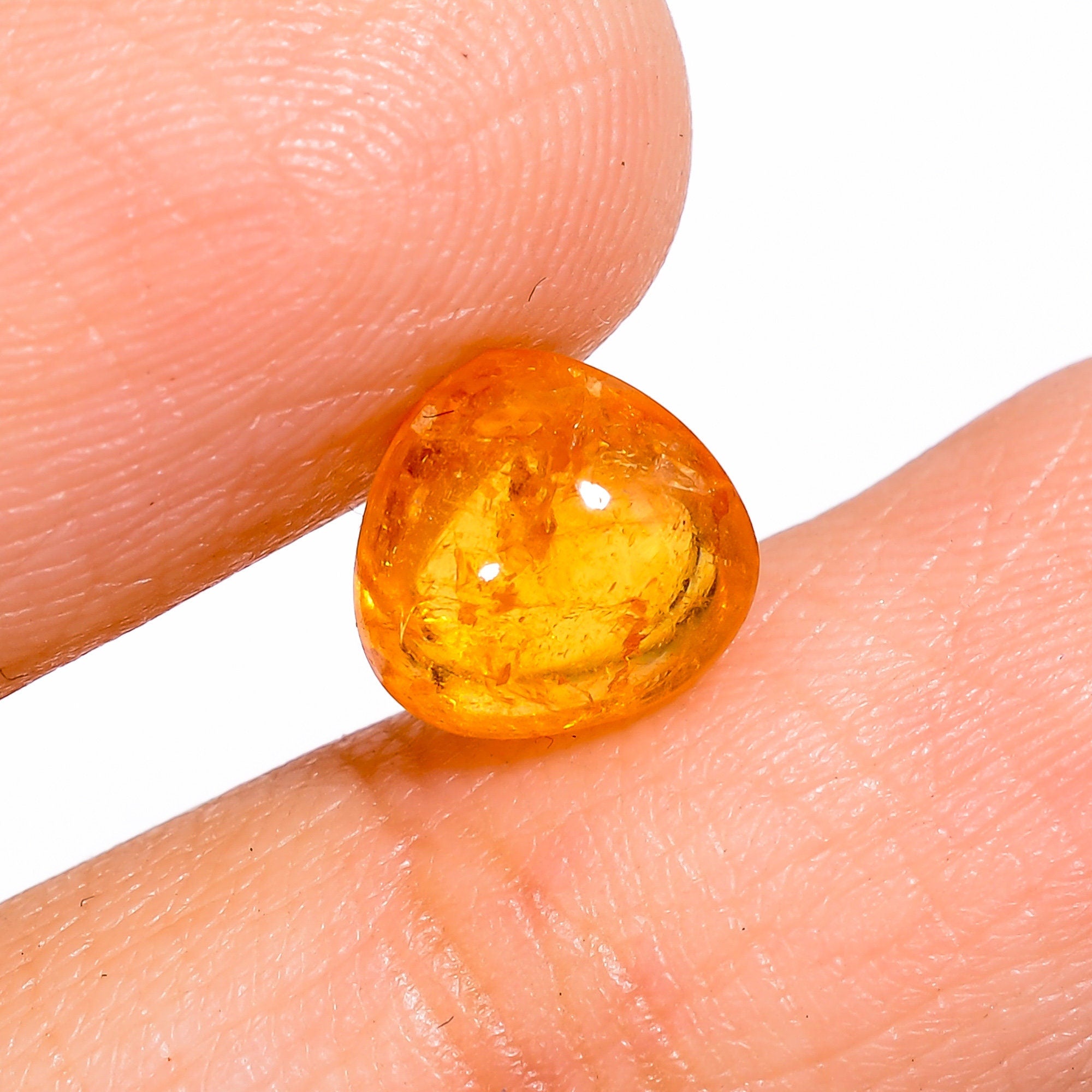 mandarin garnet heart shape cabochon natural loose gemstone